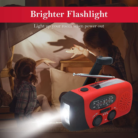 Storm Safe Emergency AM/FM/NOAA Weather Band Radio With Solar Flash Light And Built-in Phone Charger - Drakoi Marketplace