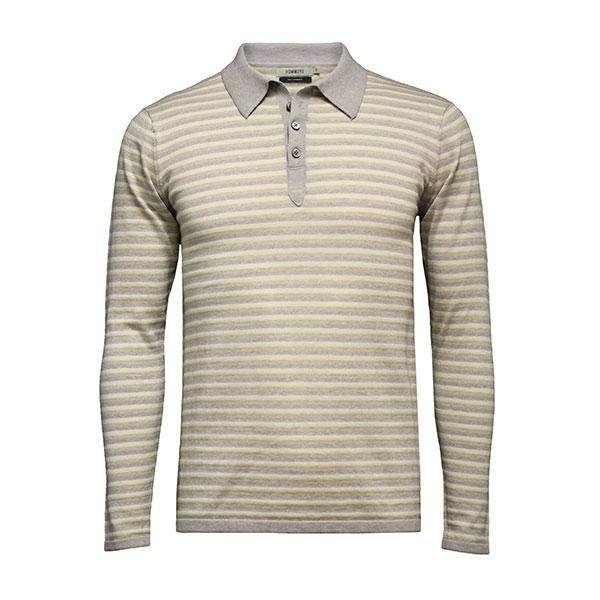 Striped Long Sleeve Polo Shirt Palm Springs - Drakoi Marketplace