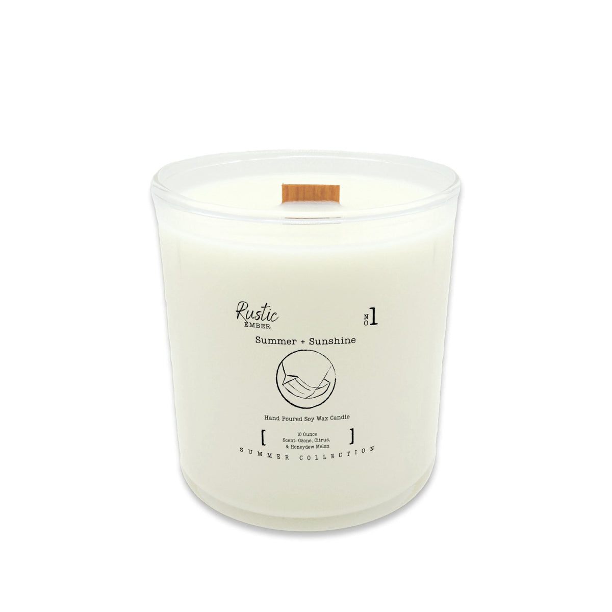 Summer + Sunshine | 10 Ounce Candle | Rustic Ember - Drakoi Marketplace