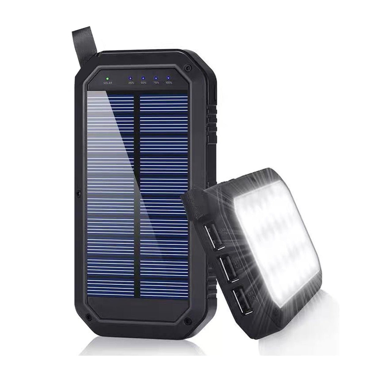 Sun Chaser Mini Solar Powered Wireless Phone Charger 10,000 mAh With LED Flood Light - Drakoi Marketplace