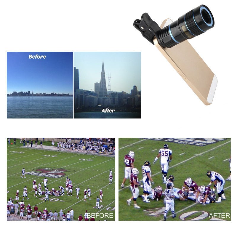 Telephoto PRO Clear Image Lens Zooms 8 times closer! For all Smart Phones & Tablets with Camera - Drakoi Marketplace