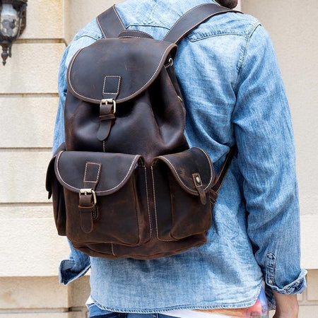 The Asmund Backpack | Genuine Leather Rucksack - Drakoi Marketplace