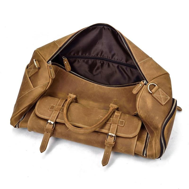 The Bard Weekender | Handmade Leather Duffle Bag - Drakoi Marketplace