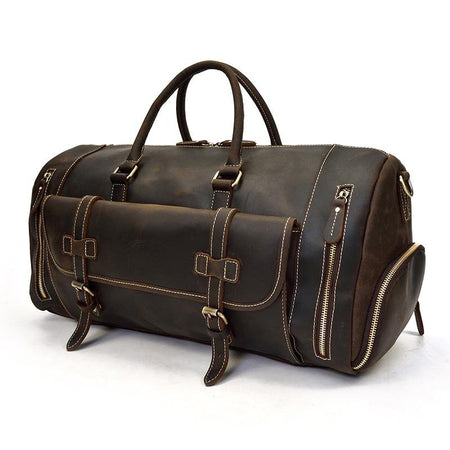 The Bard Weekender | Handmade Leather Duffle Bag - Drakoi Marketplace