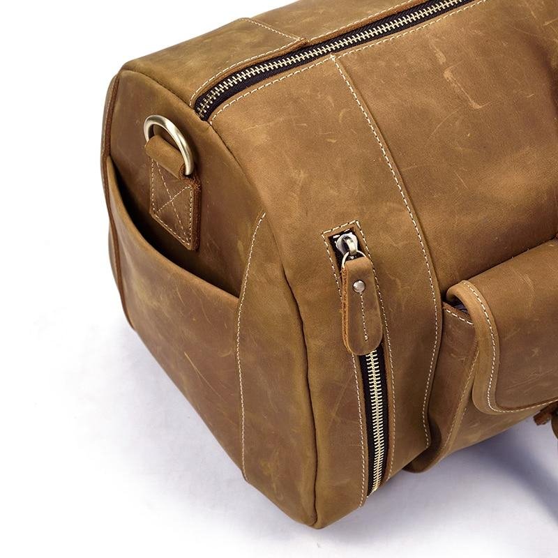 The Bard Weekender | Handmade Leather Duffle Bag - Drakoi Marketplace