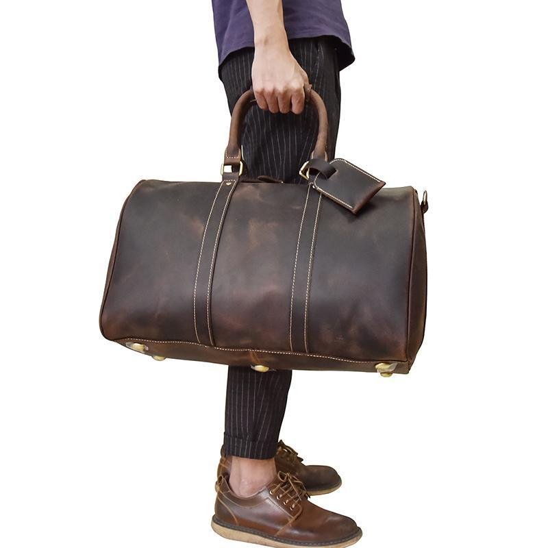 The Bjarke Weekender | Handcrafted Leather Duffle Bag - Drakoi Marketplace