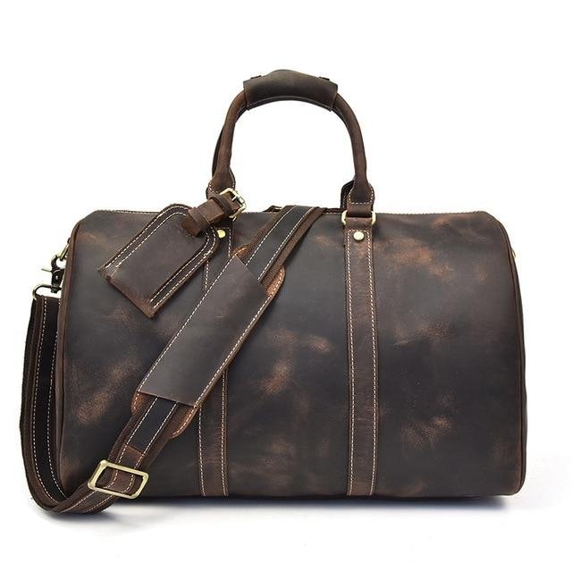 The Brandt Weekender | Small Leather Duffle Bag - Drakoi Marketplace