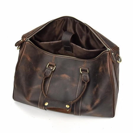 The Brandt Weekender | Small Leather Duffle Bag - Drakoi Marketplace