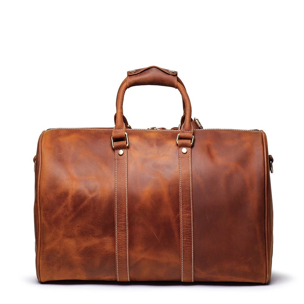 The Brandt Weekender | Small Leather Duffle Bag - Drakoi Marketplace