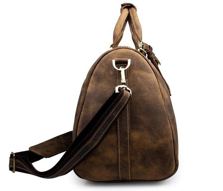 The Brandt Weekender | Small Leather Duffle Bag - Drakoi Marketplace