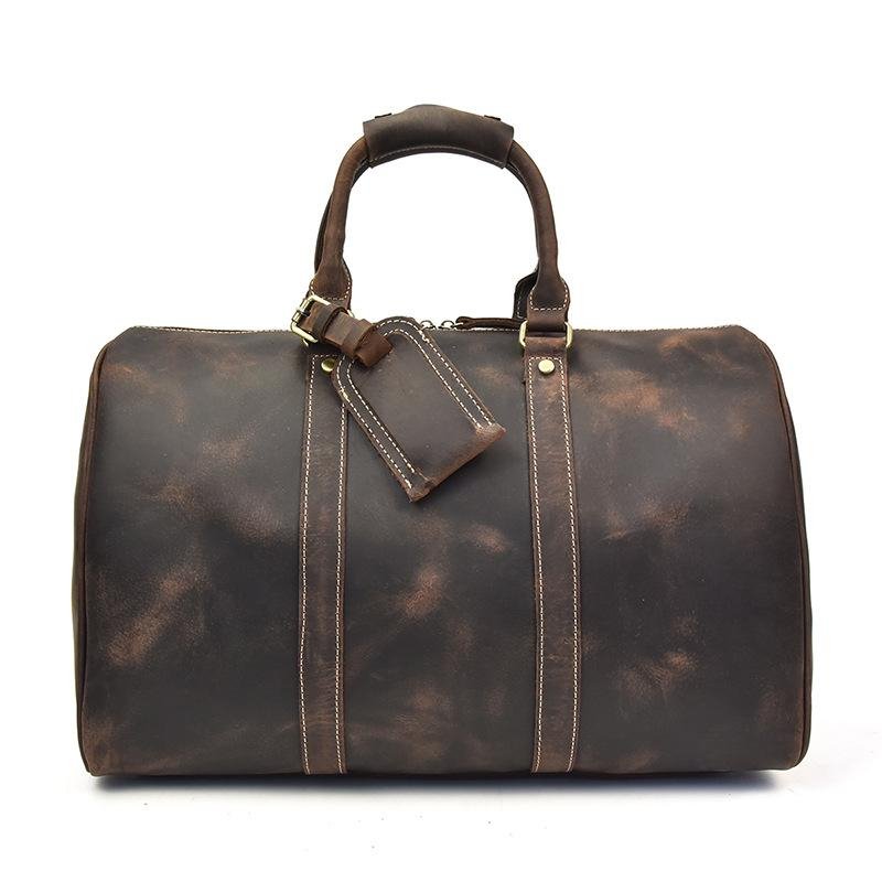 The Brandt Weekender | Small Leather Duffle Bag - Drakoi Marketplace