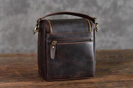 The Calista | Small Leather Camera Bag - Leather Camera Lens Case - Drakoi Marketplace