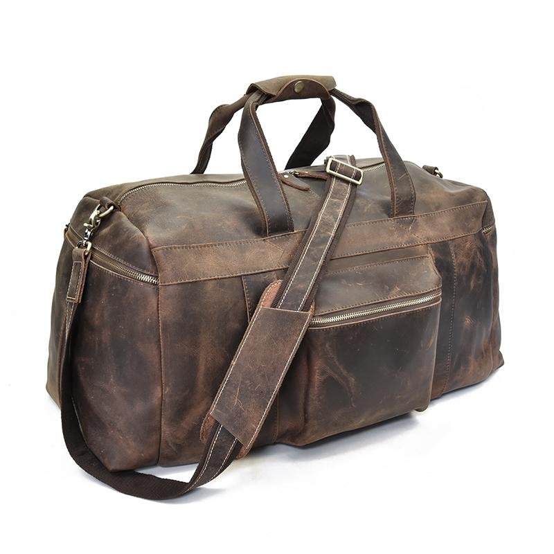 The Colden Duffle Bag | Large Capacity Leather Weekender - Drakoi Marketplace