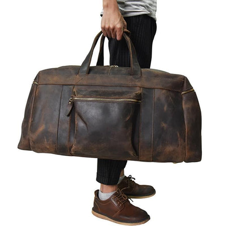 The Colden Duffle Bag | Large Capacity Leather Weekender - Drakoi Marketplace