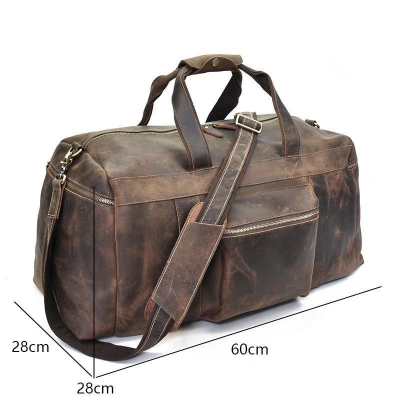 The Colden Duffle Bag | Large Capacity Leather Weekender - Drakoi Marketplace