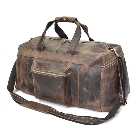 The Colden Duffle Bag | Large Capacity Leather Weekender - Drakoi Marketplace