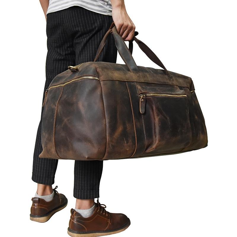 The Colden Duffle Bag | Large Capacity Leather Weekender - Drakoi Marketplace