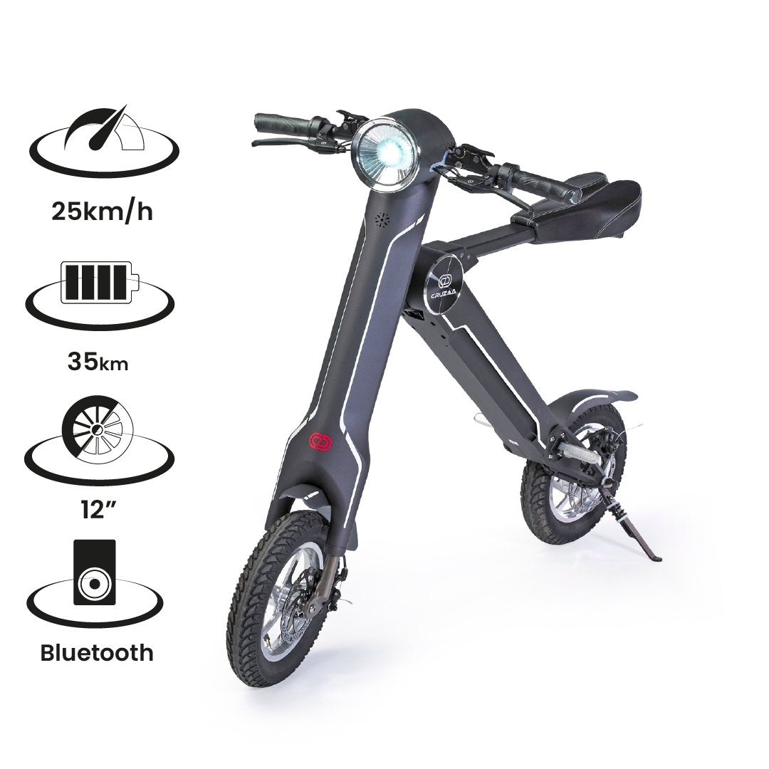 The Cruzaa Electric Scooter - 35km Range & 25kmh Top Speed Cruzaa Built in Bluetooth & Speakers +USB - Drakoi Marketplace