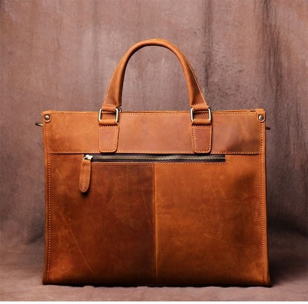 The Dagmar Leather Briefcase | Vintage Leather Messenger Bag - Drakoi Marketplace