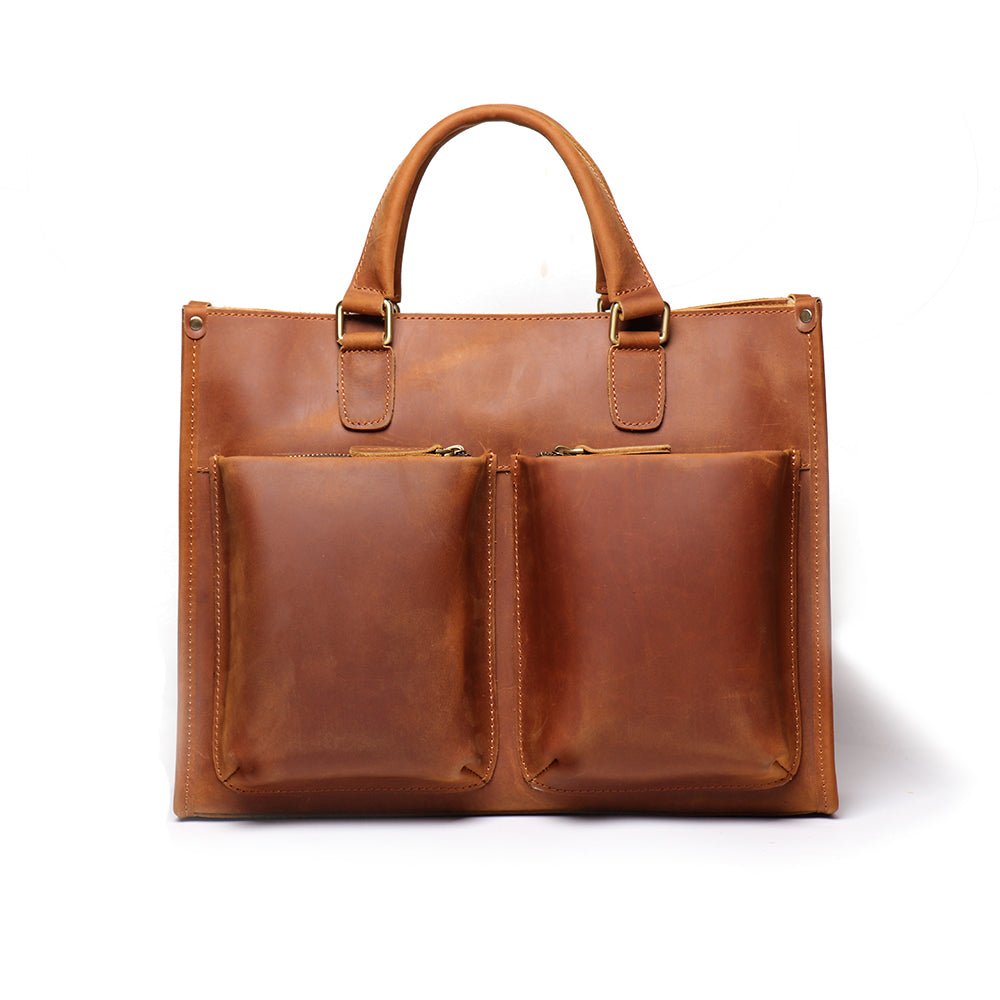 The Dagmar Leather Briefcase | Vintage Leather Messenger Bag - Drakoi Marketplace