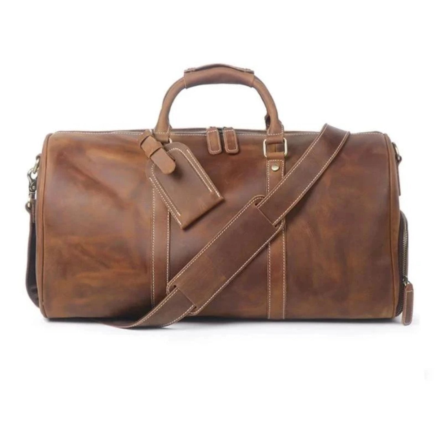 The Dagny Weekender | Large Leather Duffle Bag - Drakoi Marketplace