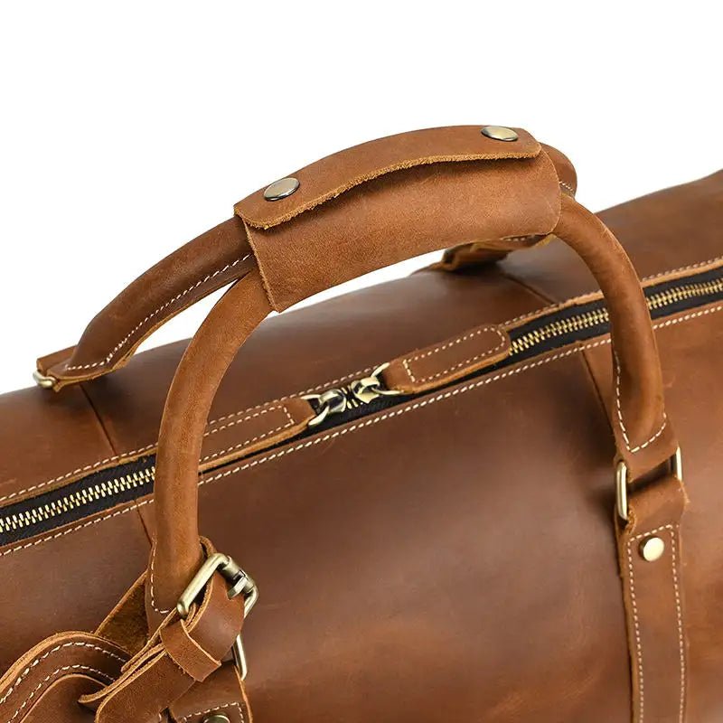 The Dagny Weekender | Large Leather Duffle Bag - Drakoi Marketplace