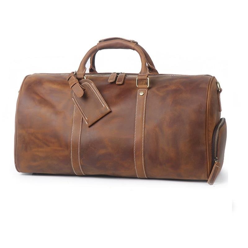 The Dagny Weekender | Large Leather Duffle Bag - Drakoi Marketplace