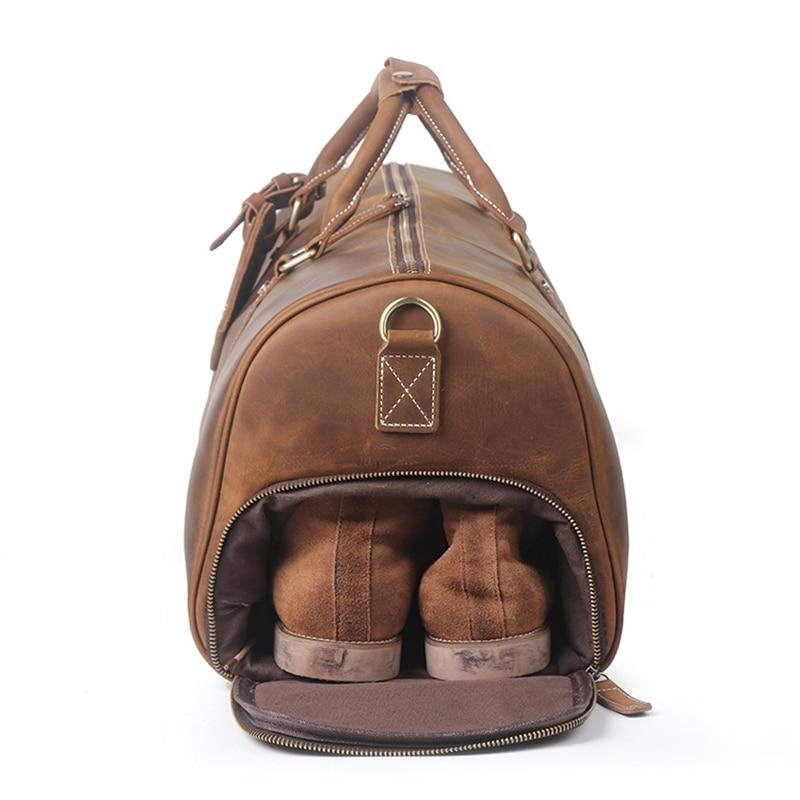 The Dagny Weekender | Large Leather Duffle Bag - Drakoi Marketplace