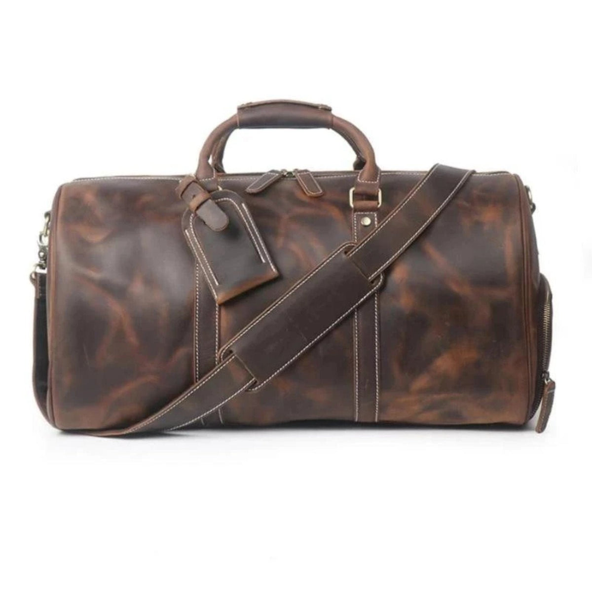 The Dagny Weekender | Large Leather Duffle Bag - Drakoi Marketplace