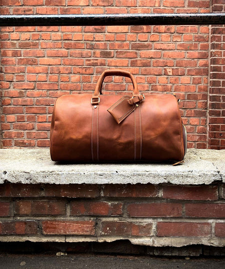 The Dagny Weekender | Large Leather Duffle Bag - Drakoi Marketplace