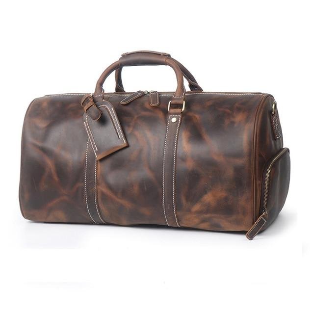 The Dagny Weekender | Large Leather Duffle Bag - Drakoi Marketplace