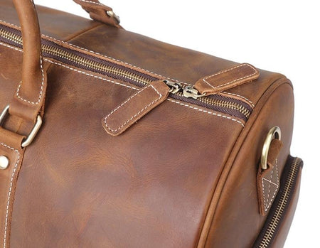 The Dagny Weekender | Large Leather Duffle Bag - Drakoi Marketplace