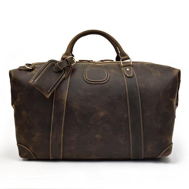 The Eira Duffle Bag | Vintage Leather Weekender - Drakoi Marketplace