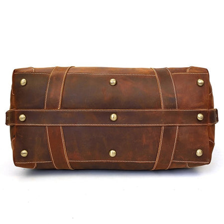 The Eira Duffle Bag | Vintage Leather Weekender - Drakoi Marketplace