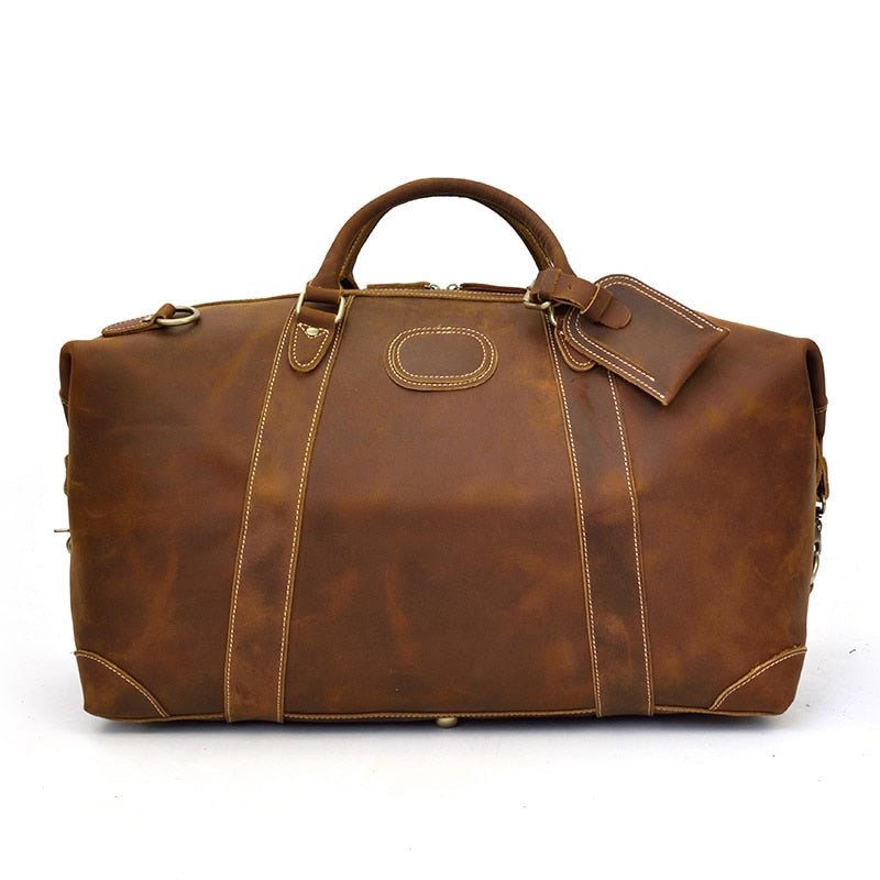 The Eira Duffle Bag | Vintage Leather Weekender - Drakoi Marketplace