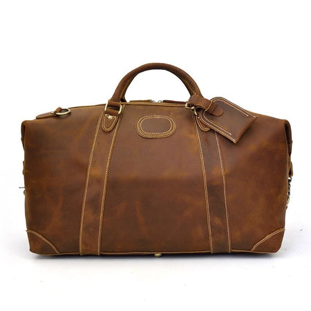 The Eira Duffle Bag | Vintage Leather Weekender - Drakoi Marketplace