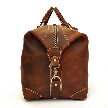 The Eira Duffle Bag | Vintage Leather Weekender - Drakoi Marketplace