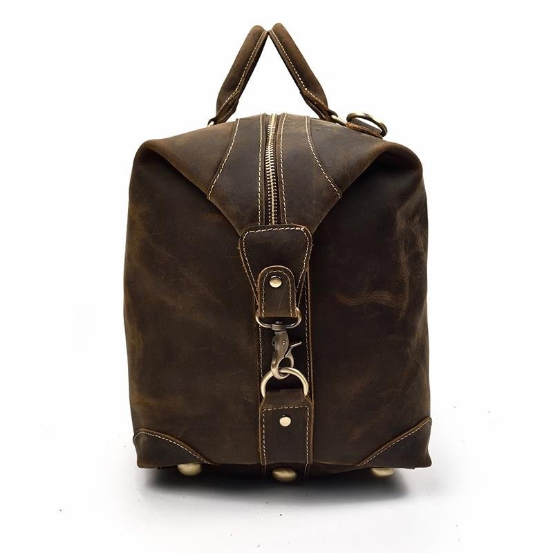 The Eira Duffle Bag | Vintage Leather Weekender - Drakoi Marketplace