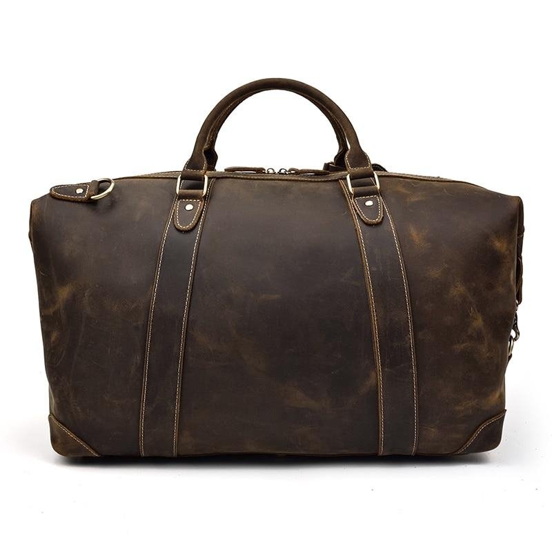 The Eira Duffle Bag | Vintage Leather Weekender - Drakoi Marketplace