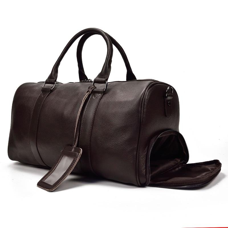 The Endre Weekender | Vintage Leather Duffle Bag - Drakoi Marketplace