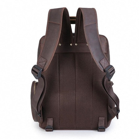 The Gaetano | Large Leather Backpack Camera Bag with Tripod Holder - Drakoi Marketplace