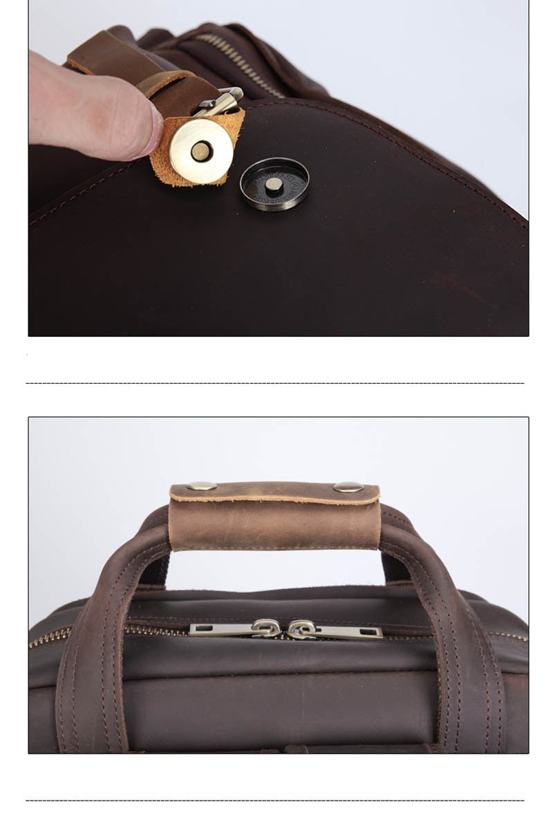 The Gaetano | Large Leather Backpack Camera Bag with Tripod Holder - Drakoi Marketplace