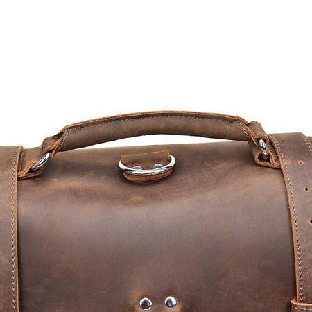 The Gustav Messenger Bag | Large Capacity Vintage Leather Messenger Bag - Drakoi Marketplace