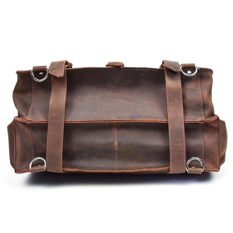 The Gustav Messenger Bag | Large Capacity Vintage Leather Messenger Bag - Drakoi Marketplace