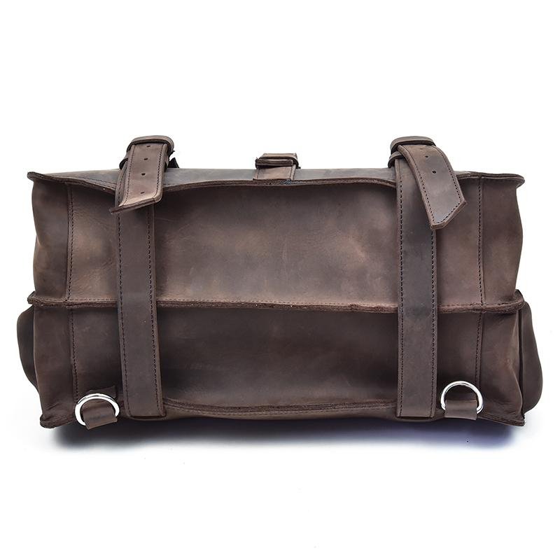 The Gustav Messenger Bag | Large Capacity Vintage Leather Messenger Bag - Drakoi Marketplace