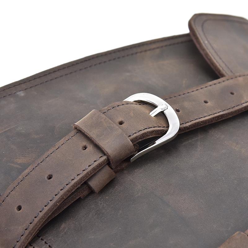 The Gustav Messenger Bag | Large Capacity Vintage Leather Messenger Bag - Drakoi Marketplace