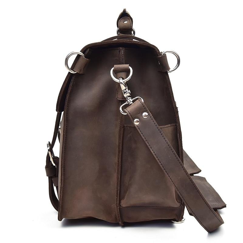 The Gustav Messenger Bag | Large Capacity Vintage Leather Messenger Bag - Drakoi Marketplace