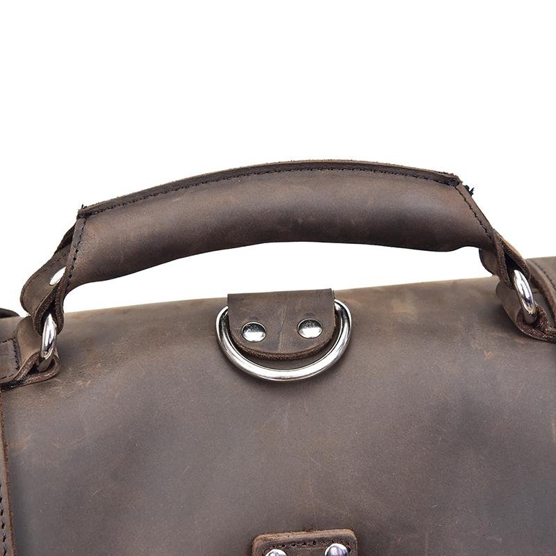 The Gustav Messenger Bag | Large Capacity Vintage Leather Messenger Bag - Drakoi Marketplace