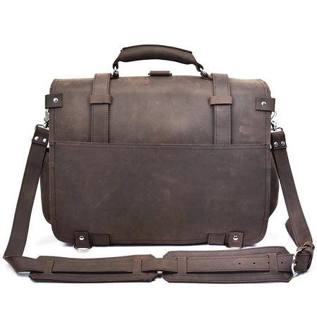 The Gustav Messenger Bag | Large Capacity Vintage Leather Messenger Bag - Drakoi Marketplace