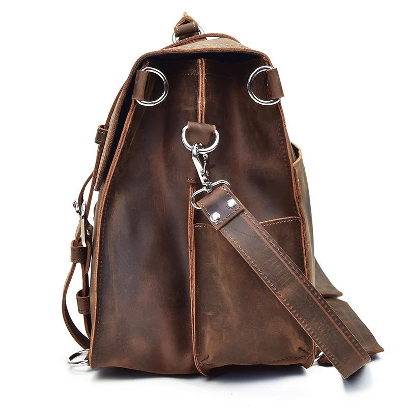 The Gustav Messenger Bag | Large Capacity Vintage Leather Messenger Bag - Drakoi Marketplace